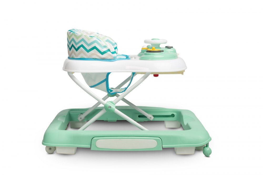 Toyz by Caretero Premergator pentru copii pliabil 2in1 Toyzcu functie balansoar panou educational inaltime reglabila si opritori de siguranta Timon Mint