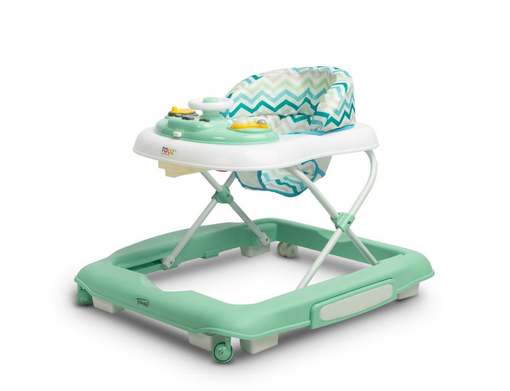 Toyz by Caretero Premergator pentru copii pliabil 2in1 Toyzcu functie balansoar panou educational inaltime reglabila si opritori de siguranta Timon Mint