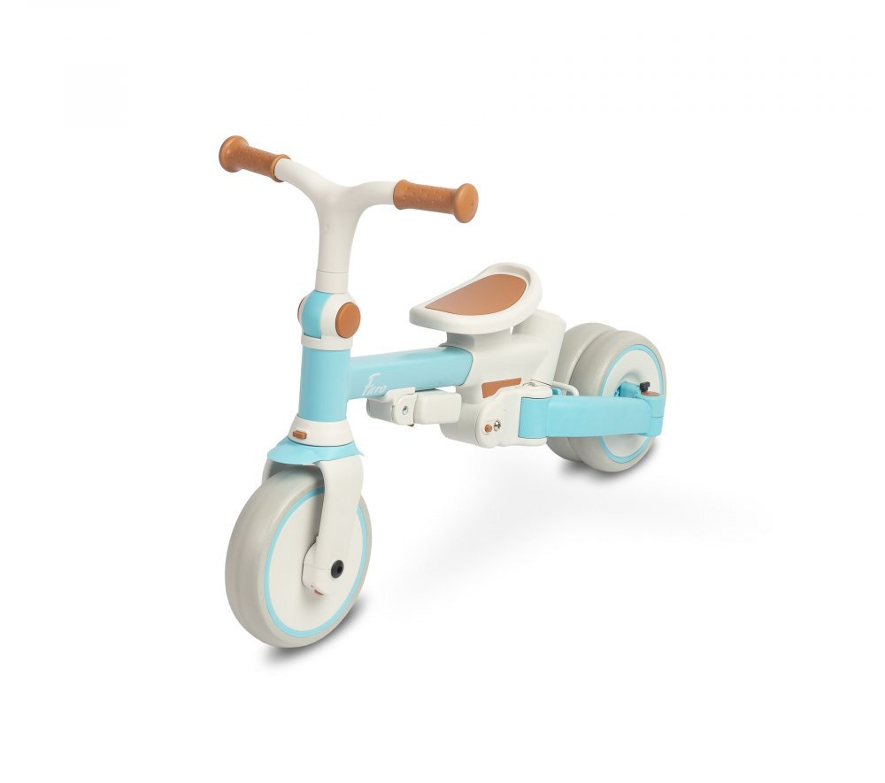 Toyz by Caretero Tricicleta pentru copii Toyz Faro Blue multifunctionala ultrapliabilaspatar reglabilscaun moale rotativ maner parinte detasabil si reglabil in 4 pozitiicenturi de sigurantaroti EVApedale detasabilegentuta inclusa