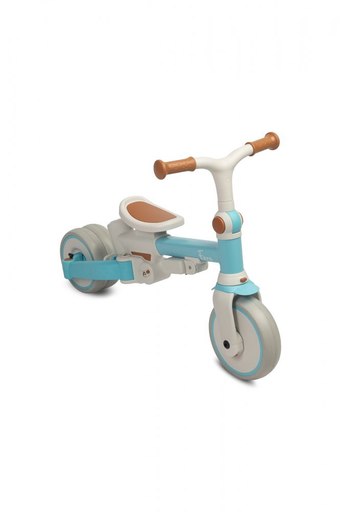Toyz by Caretero Tricicleta pentru copii Toyz Faro Blue multifunctionala ultrapliabilaspatar reglabilscaun moale rotativ maner parinte detasabil si reglabil in 4 pozitiicenturi de sigurantaroti EVApedale detasabilegentuta inclusa