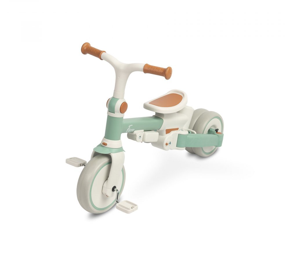 Toyz by Caretero Tricicleta pentru copii Toyz Faro Verde multifunctionalaultrapliabilaspatar reglabilscaun moale rotativmaner parinte detasabil si reglabil in 4 pozitiicenturi de sigurantaroti EVApedale detasabilegentuta inclusa