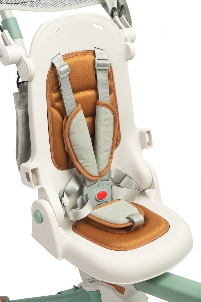 Toyz by Caretero Tricicleta pentru copii Toyz Faro Verde multifunctionalaultrapliabilaspatar reglabilscaun moale rotativmaner parinte detasabil si reglabil in 4 pozitiicenturi de sigurantaroti EVApedale detasabilegentuta inclusa