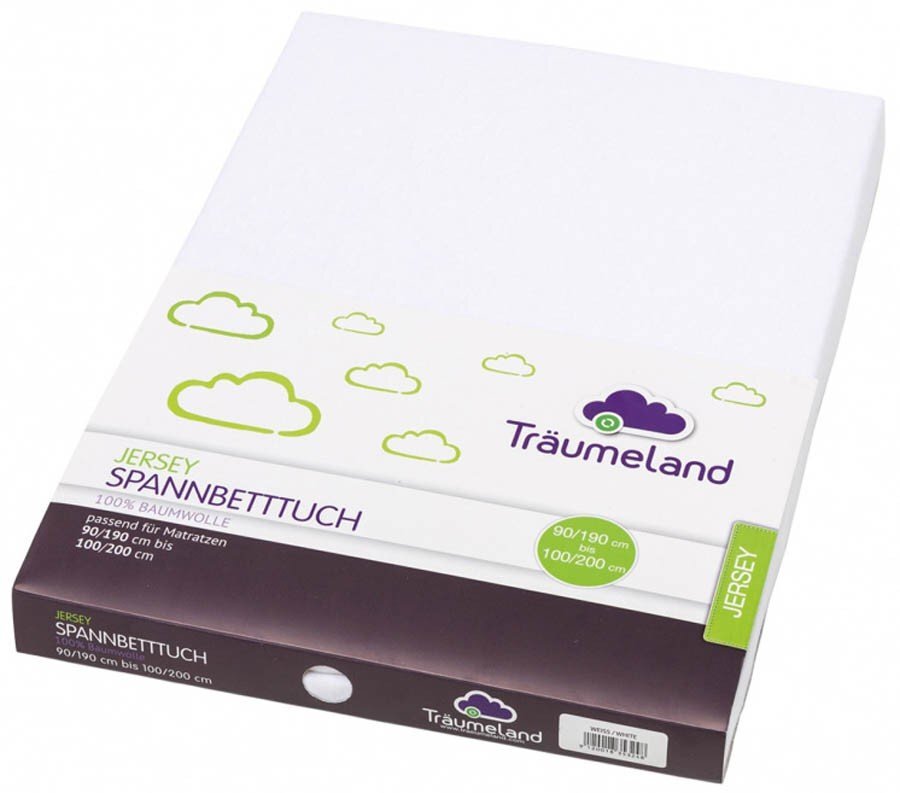 Traeumeland Cearsaf cu elastic Jersey White 90 x 200 cm