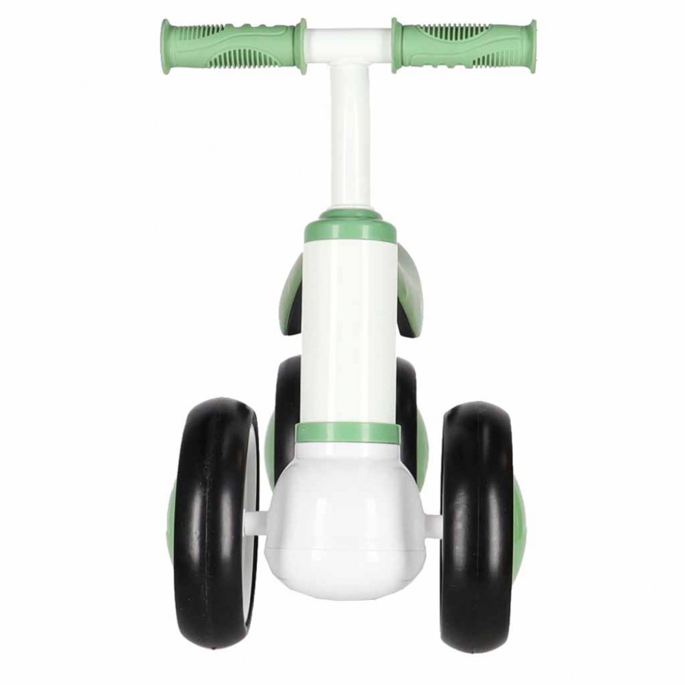 Trike Fix Bicicleta de echilibru fara pedale Tini V2 GreenWhite design cu patru roti roti EVA cadrul din otel carbon sarcina maxima 30 kg