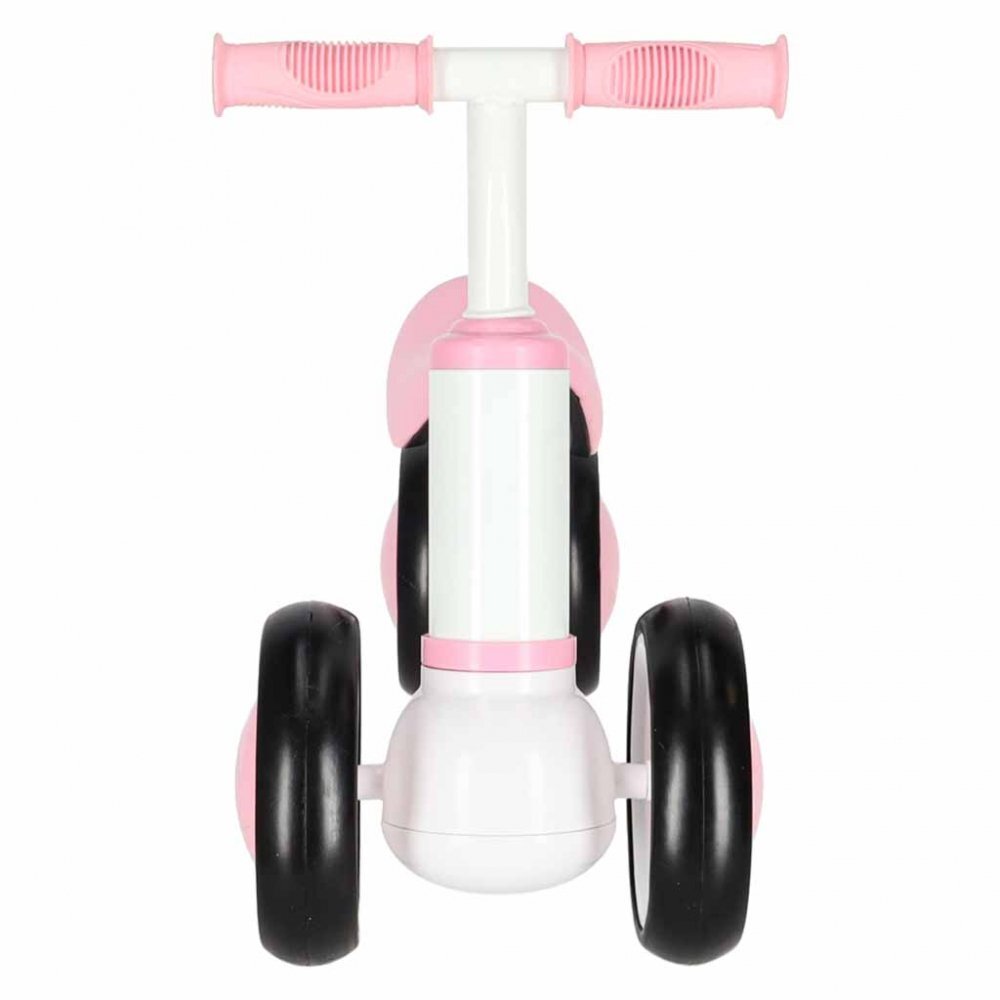 Trike Fix Bicicleta de echilibru fara pedale Tini V2 PinkWhite design cu patru roti roti EVA cadrul din otel carbon sarcina maxima 30 kg