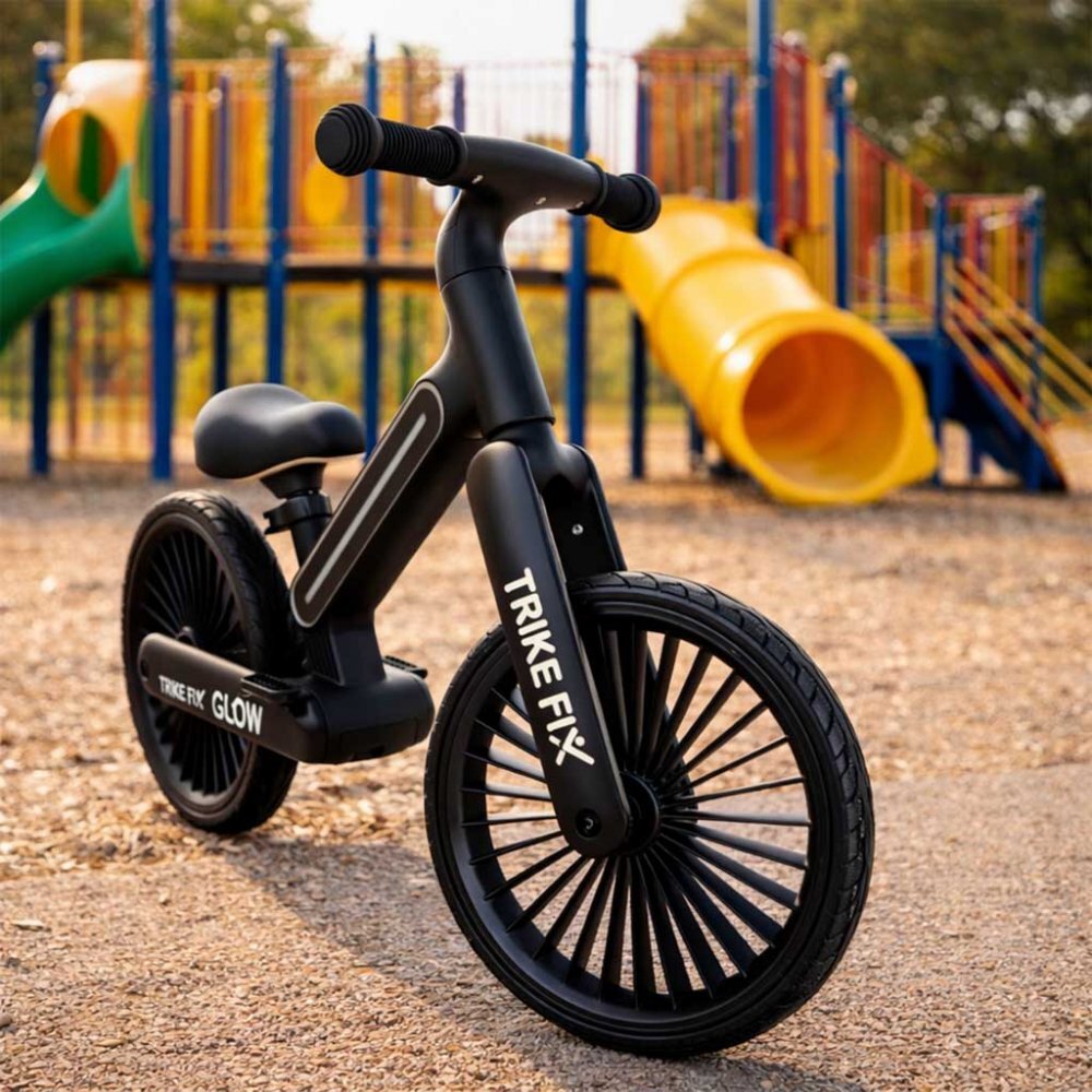 Trike Fix Bicicleta fara pedale pentru copii Glow Black cadru cu 20 moduri LED RGB ultra-usoara 3.6kg roti 12 EVA