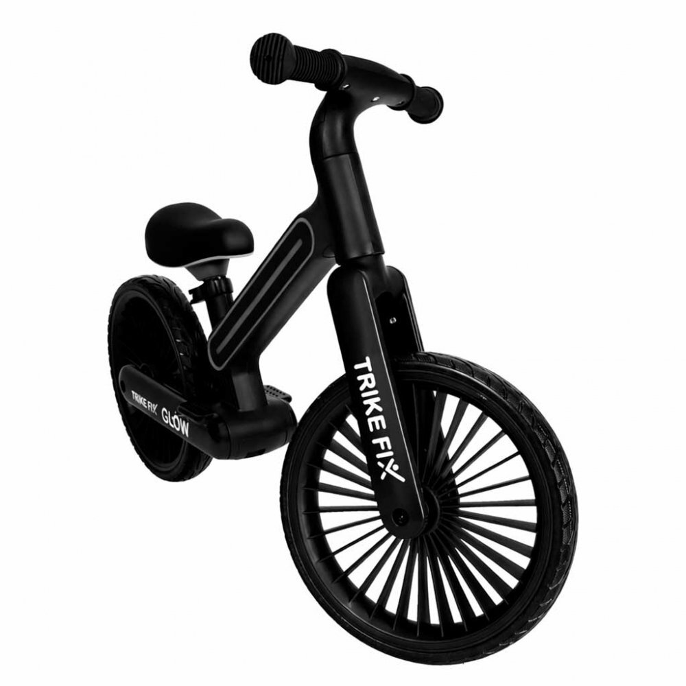 Trike Fix Bicicleta fara pedale pentru copii Glow Black cadru cu 20 moduri LED RGB ultra-usoara 3.6kg roti 12 EVA