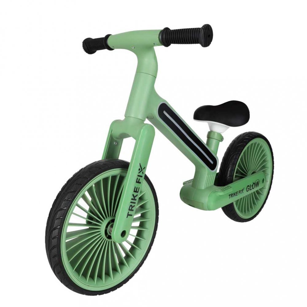Trike Fix Bicicleta fara pedale pentru copii Glow Green cadru cu 20 moduri LED RGB ultra-usoara 3.6kg roti 12 EVA