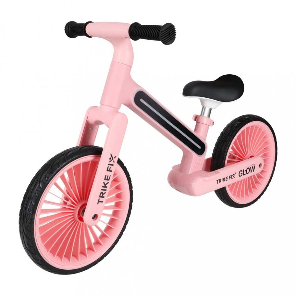 Trike Fix Bicicleta fara pedale pentru copii Glow Pink cadru cu 20 moduri LED RGB ultra-usoara 3.6kg roti 12 EVA