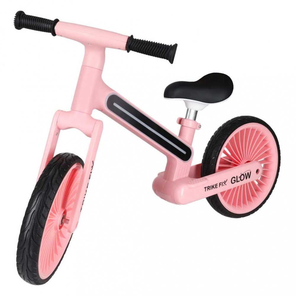 Trike Fix Bicicleta fara pedale pentru copii Glow Pink cadru cu 20 moduri LED RGB ultra-usoara 3.6kg roti 12 EVA