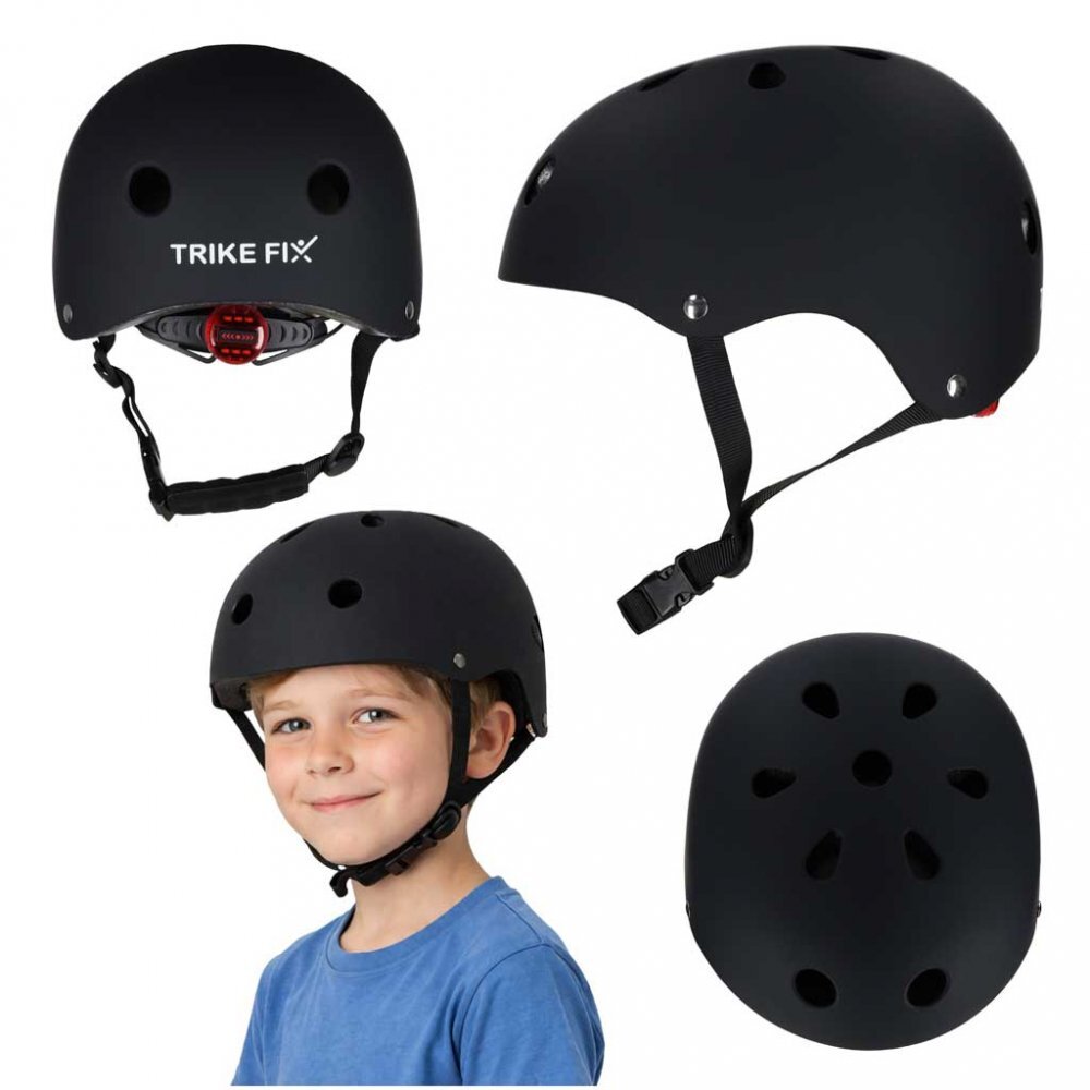 Trike Fix Casca de bicicleta pentru copii marime M (55-58 cm) lumina LED integrata si 11 orificii de ventilaie Black