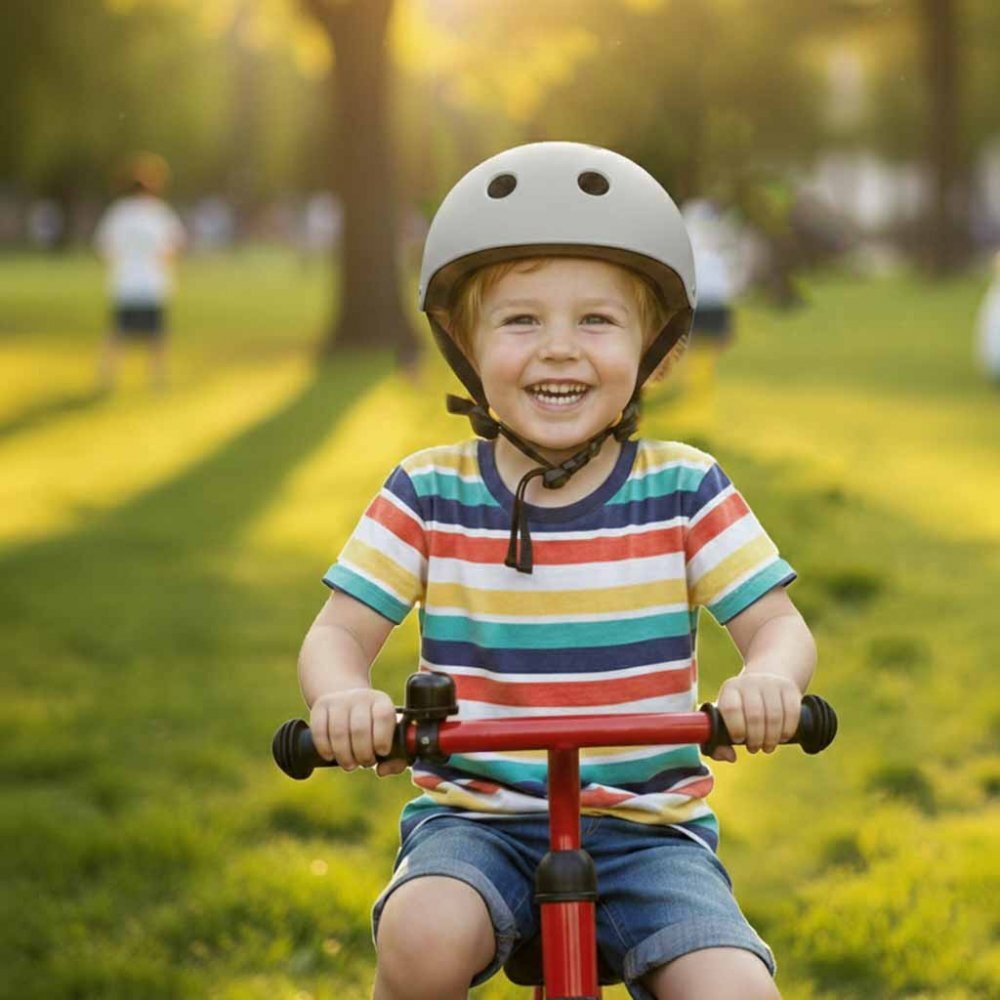 Trike Fix Casca de bicicleta pentru copii marime M (55-58 cm) lumina LED integrata si 11 orificii de ventilaie Grey