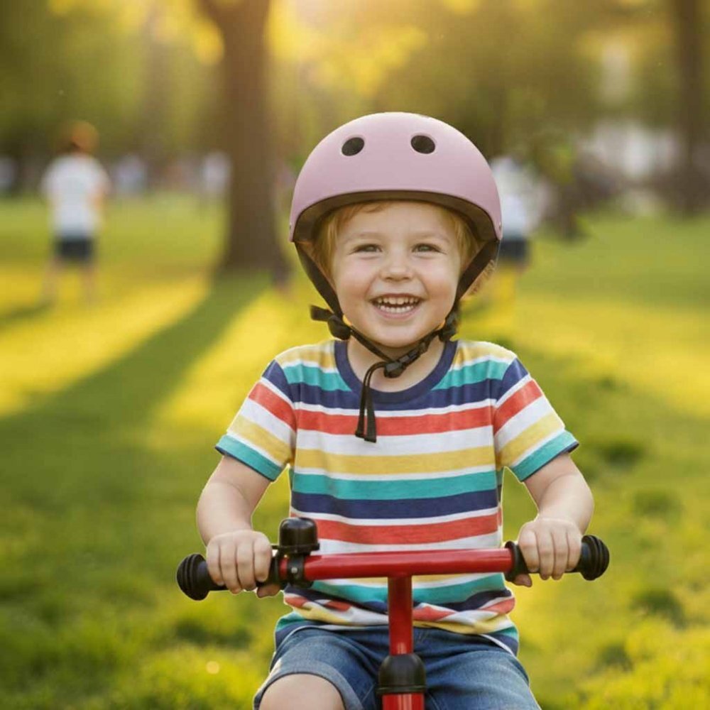 Trike Fix Casca de bicicleta pentru copii marime M (55-58 cm) lumina LED integrata si 11 orificii de ventilaie Violet