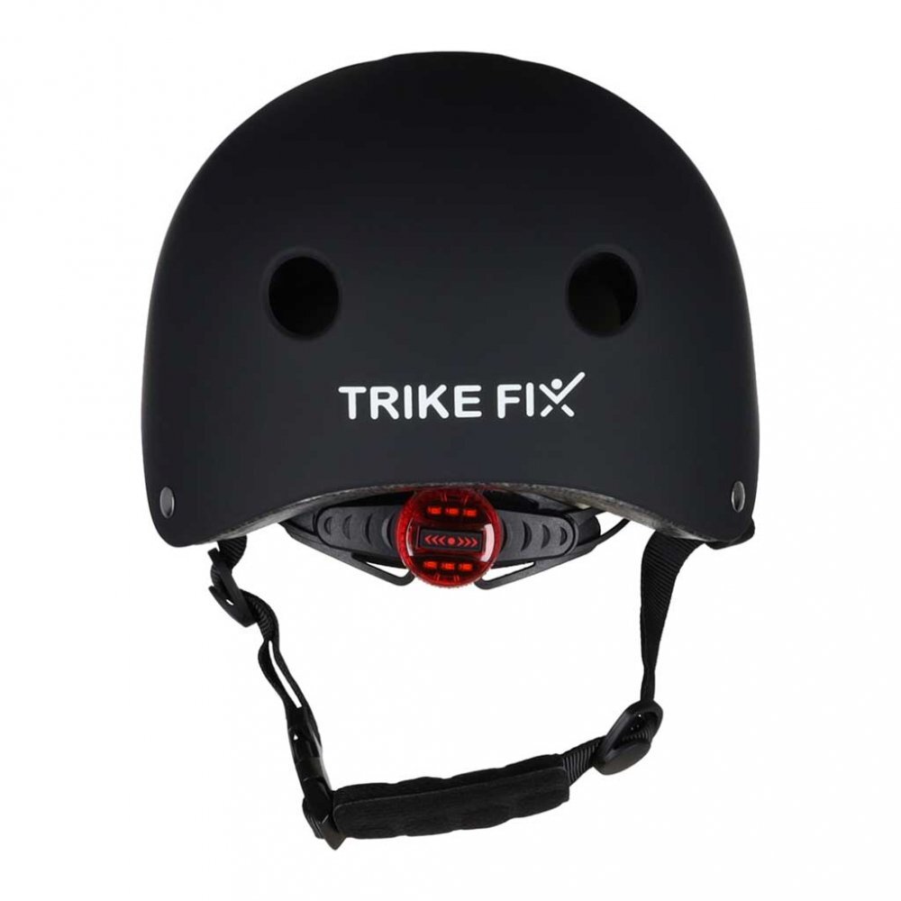 Trike Fix Casca de protectie pentru copii FIX S Black S (48-54 cm) reglabila cu lumina LED sistem de prindere 11 orificii de ventilatie