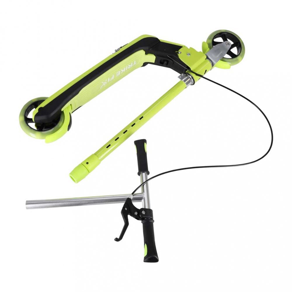 Trike Fix Trotineta pentru copii Green cu ghidon ajustabil roti luminoase LED frana de mana si de picior capacitate maxima 100 kg