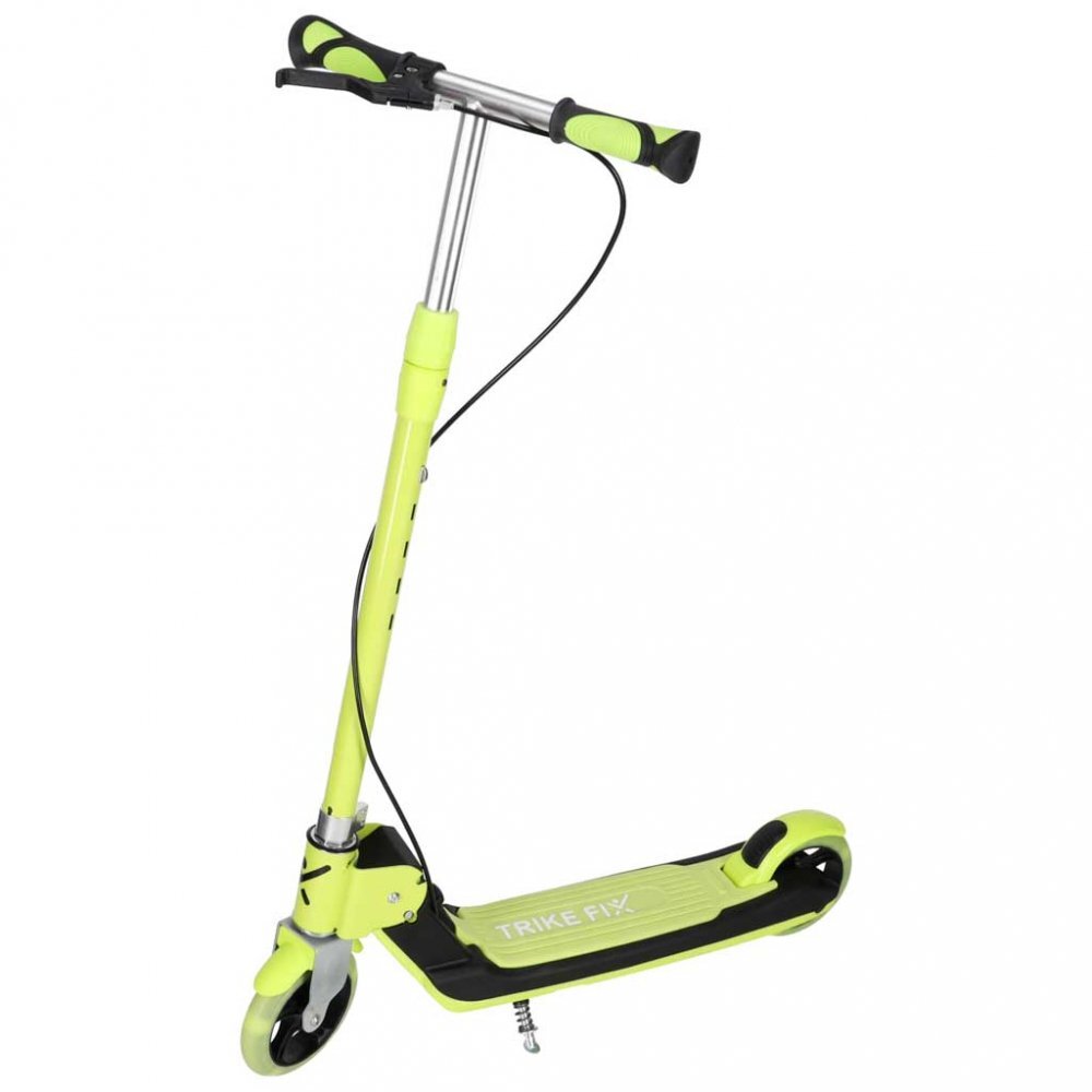 Trike Fix Trotineta pentru copii Green cu ghidon ajustabil roti luminoase LED frana de mana si de picior capacitate maxima 100 kg
