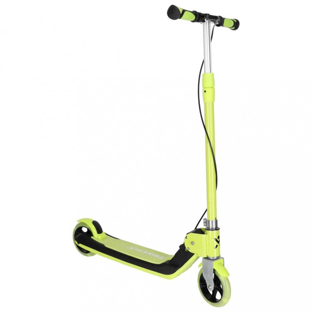 Trike Fix Trotineta pentru copii Green cu ghidon ajustabil roti luminoase LED frana de mana si de picior capacitate maxima 100 kg
