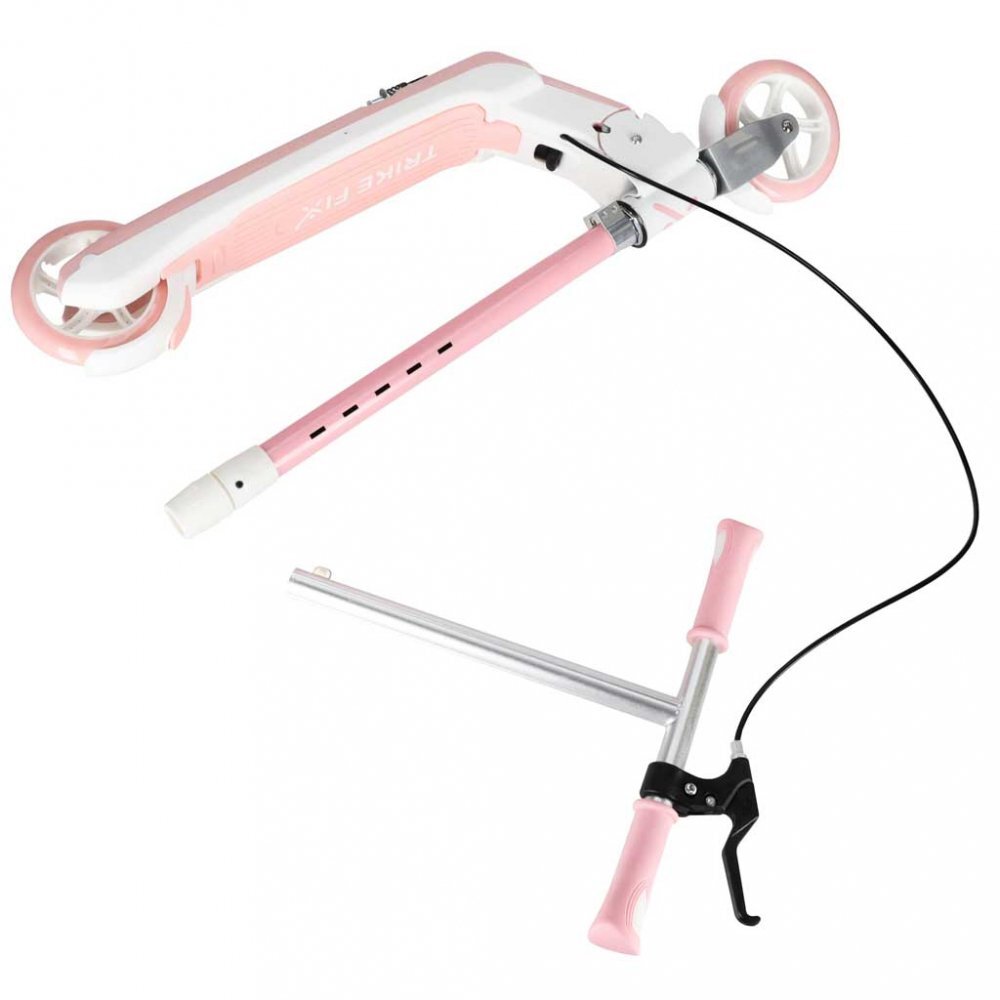 Trike Fix Trotineta pentru copii Pink cu ghidon ajustabil roti luminoase LED frana de mana si de picior capacitate maxima 100 kg