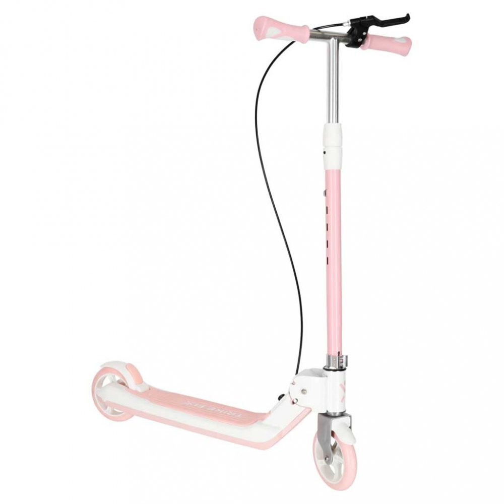 Trike Fix Trotineta pentru copii Pink cu ghidon ajustabil roti luminoase LED frana de mana si de picior capacitate maxima 100 kg