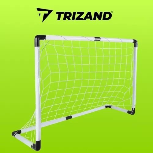 Trizand Poarta fotbal pentru copii pliabila usor de montat cu minge pompa si carlige de fixare incluse dimensiune 120 x 40 x 80 cm