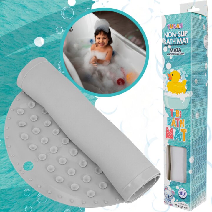 Tuban Covoras de baie antiderapant Alb 70x35 cm
