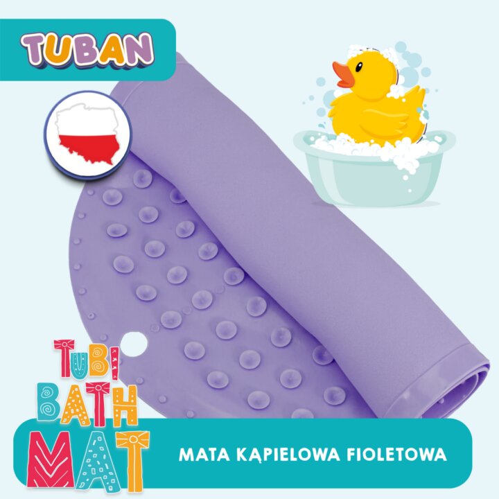 Tuban Covoras de baie antiderapant Mov 70x35 cm