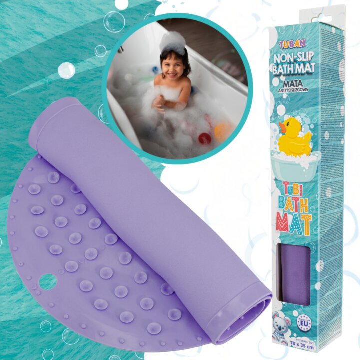 Tuban Covoras de baie antiderapant Mov 70x35 cm