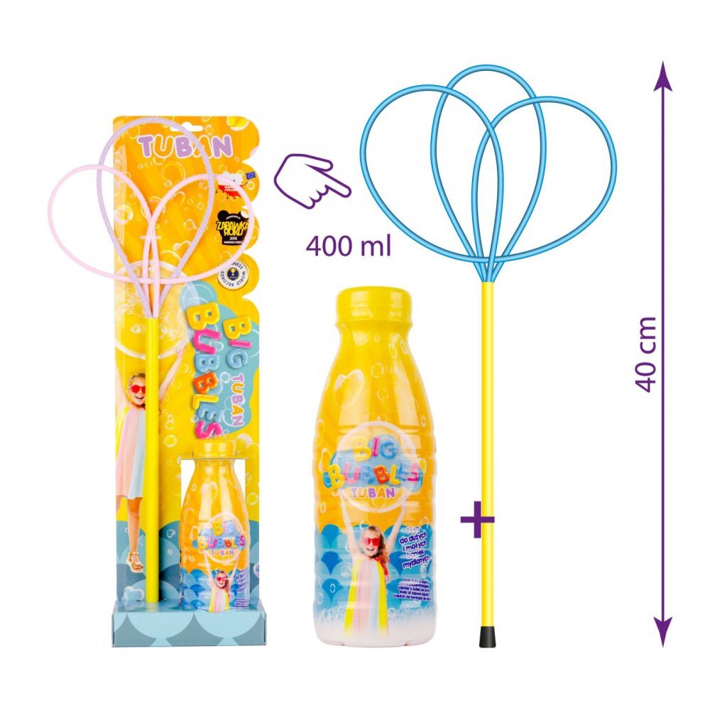 Tuban Set baloane de sapun gigant cu acesoriu multi fluture si solutie 400 ml