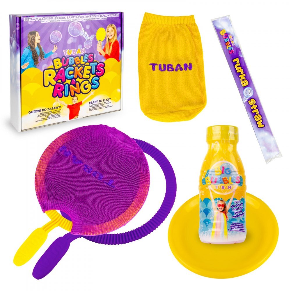 Tuban Set baloane de sapun gigante cu rachete inele si solutie