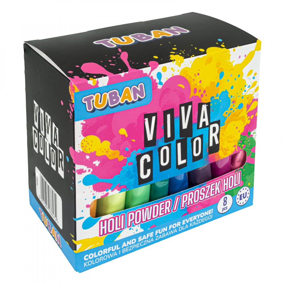 Tuban Set pudra Holi Viva Kolor 8 culori x 100g