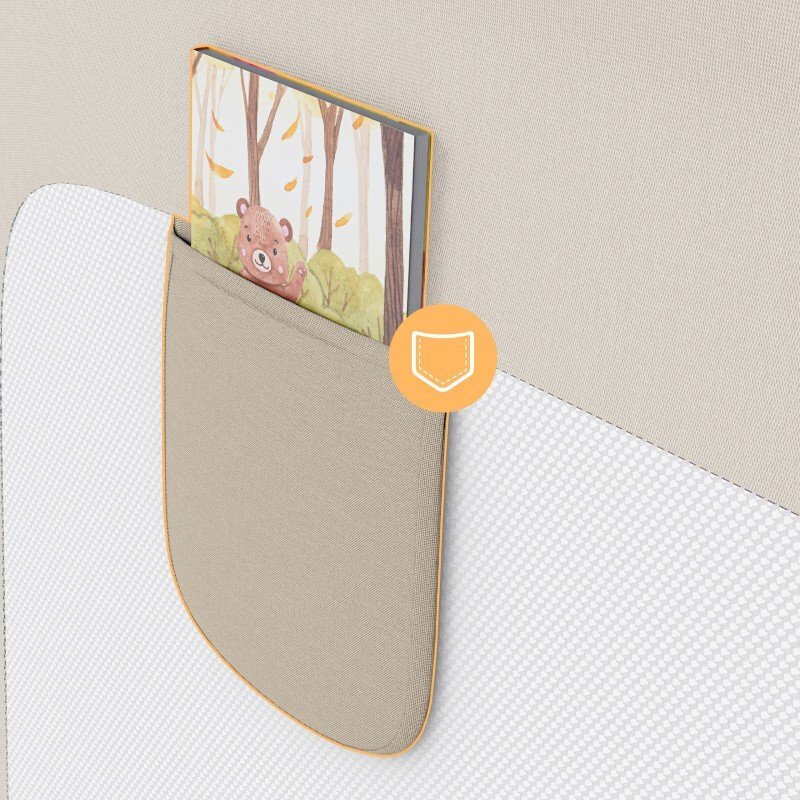 Tulano Bariera de protectie pentru copii Cover 30 Beige 200 cm cu inaltime reglabila 67-83 cmrabatabilahusa respirabilabuzunar accesorii integratcompatibila cu saltele cu grosime 10-28 cm