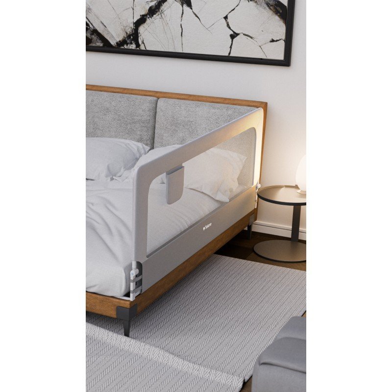 Tulano Bariera de protectie pentru copii Cover 30 WhiteGrey 200 cm cu inaltime reglabila 67-83 cmrabatabilahusa respirabilabuzunar accesorii integratcompatibila cu saltele cu grosime 10-28 cm