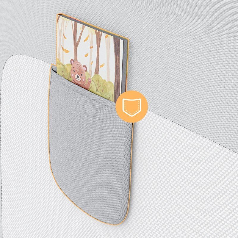 Tulano Bariera de protectie pentru copii Cover 30 WhiteGrey 200 cm cu inaltime reglabila 67-83 cmrabatabilahusa respirabilabuzunar accesorii integratcompatibila cu saltele cu grosime 10-28 cm