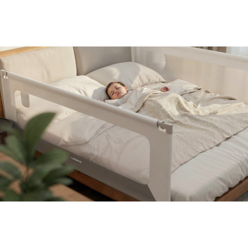 Tulano Bariera de protectie pentru copii Cover 40 WhiteGrey 200x70 cm cu structura ultra-reglabilahusa respirabilabuzunar accesorii integratcompatibila cu saltele cu grosime 10-28 cm