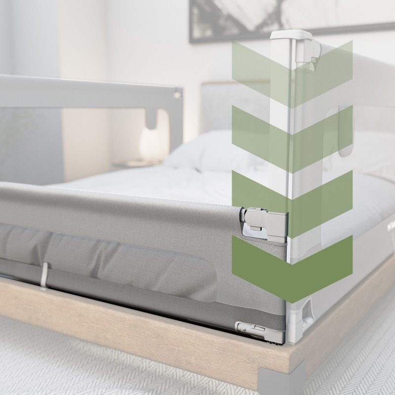 Tulano Bariera de protectie pentru copii Cover 40 WhiteGrey 200x70 cm cu structura ultra-reglabilahusa respirabilabuzunar accesorii integratcompatibila cu saltele cu grosime 10-28 cm