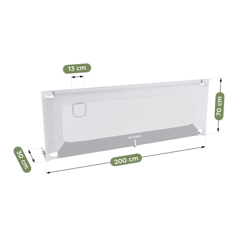 Tulano Bariera de protectie pentru copii Cover 40 WhiteGrey 200x70 cm cu structura ultra-reglabilahusa respirabilabuzunar accesorii integratcompatibila cu saltele cu grosime 10-28 cm