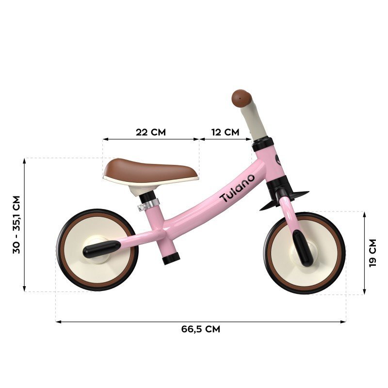 Tulano Bicicleta fara pedale Ride On Tulani Scout 15 Pink cu sezut reglabilroti evacadru rezistentsistem limitare viraj
