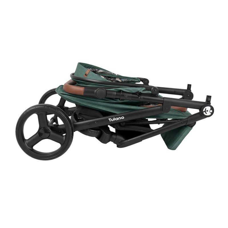 Tulano Carucior pentru copii Avignon Flower Collection 35 Green cu husa picioareprotectie ploaiepaturicaplasa insecte inclusepozitie somncapotina XXLsuspensii integratecadru usor 7.7 kgpana la 22 kg