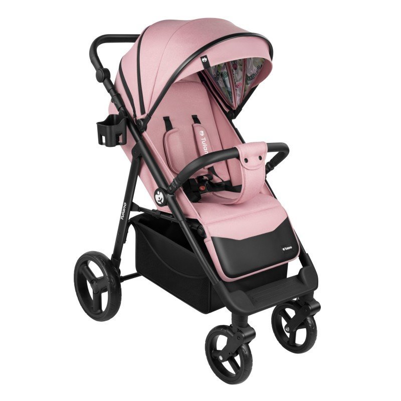 Tulano Carucior pentru copii Avignon Flower Collection 35 Pink cu husa picioareprotectie ploaiepaturicaplasa insecte inclusepozitie somncapotina XXLsuspensii integratecadru usor 7.7 kgpana la 22 kg