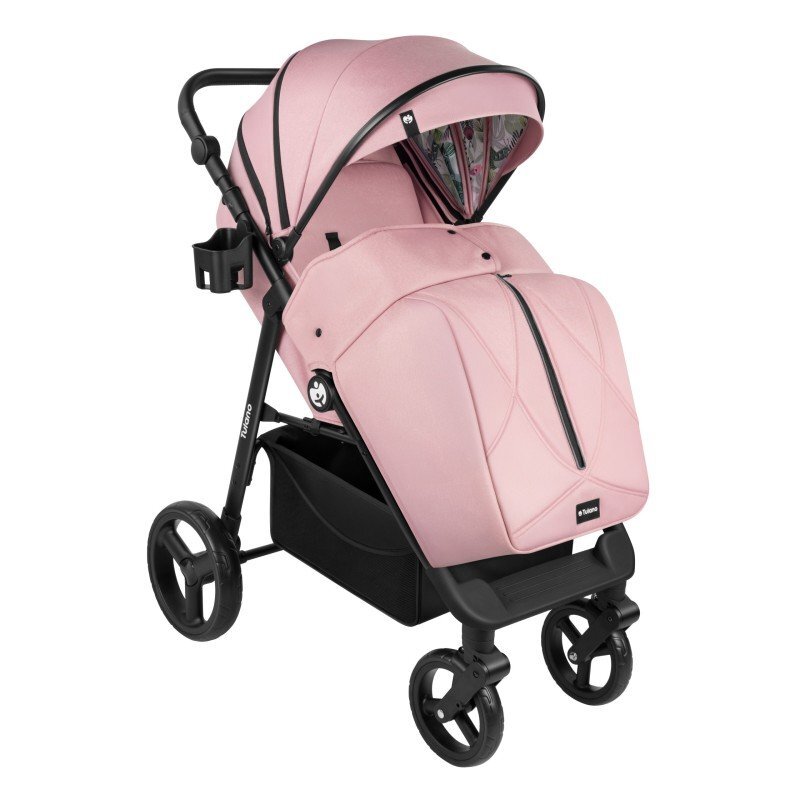 Tulano Carucior pentru copii Avignon Flower Collection 35 Pink cu husa picioareprotectie ploaiepaturicaplasa insecte inclusepozitie somncapotina XXLsuspensii integratecadru usor 7.7 kgpana la 22 kg