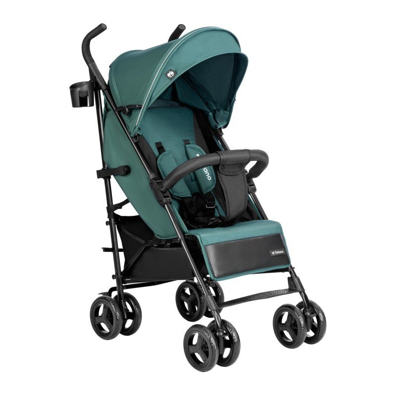 Tulano Carucior sport compact Davos 35 GreenBlack roti din PU cu suspensiicapotina XXL cu fereastrainclude husa picioareplasa insectesuport pahar6luni-4 ani sau maxim 22kg