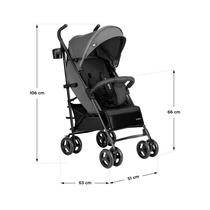 Tulano Carucior sport compact Davos 35 GreyBlack roti din PU cu suspensiicapotina XXL cu fereastrainclude husa picioareplasa insectesuport pahar6luni-4 ani sau maxim 22kg