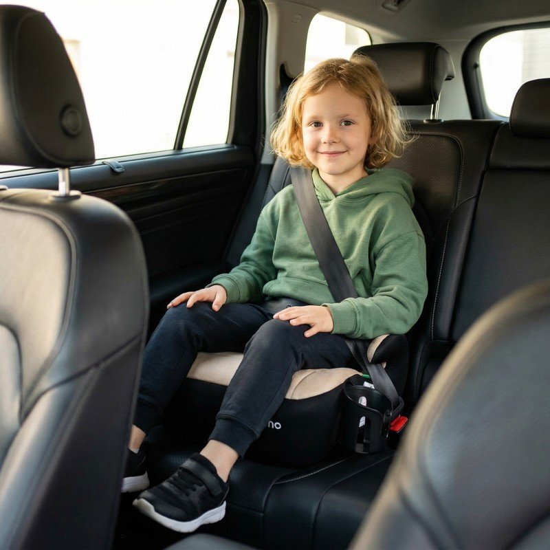 Tulano Inaltator auto copii I-Size cu isofix Avignon Cabby 30 Beige-Black 125-150 cmsuport pahar inclushusa din material ultra softomologat R129