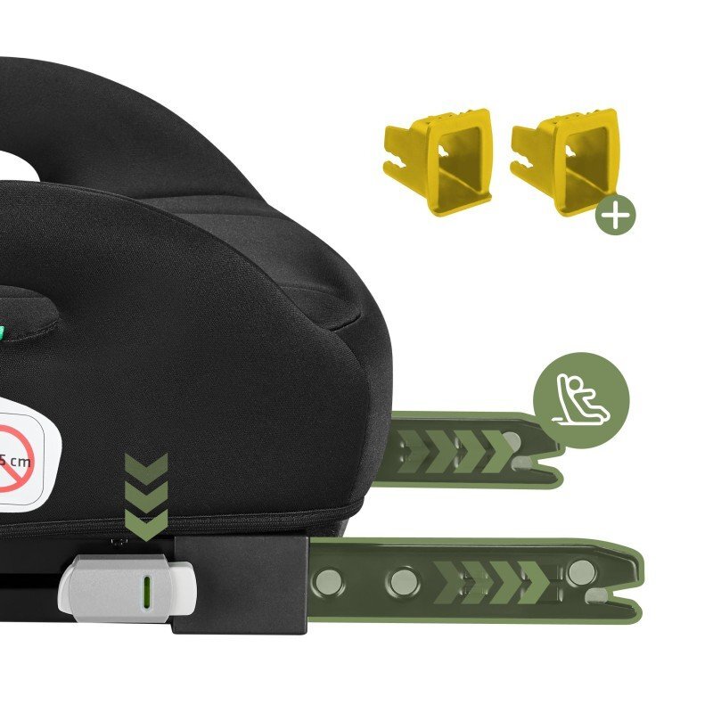 Tulano Inaltator auto copii I-Size cu isofix Avignon Cabby 30 Black 125-150 cmsuport pahar inclushusa din material ultra softomologat R129