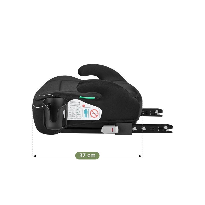 Tulano Inaltator auto copii I-Size cu isofix Avignon Cabby 30 Black 125-150 cmsuport pahar inclushusa din material ultra softomologat R129