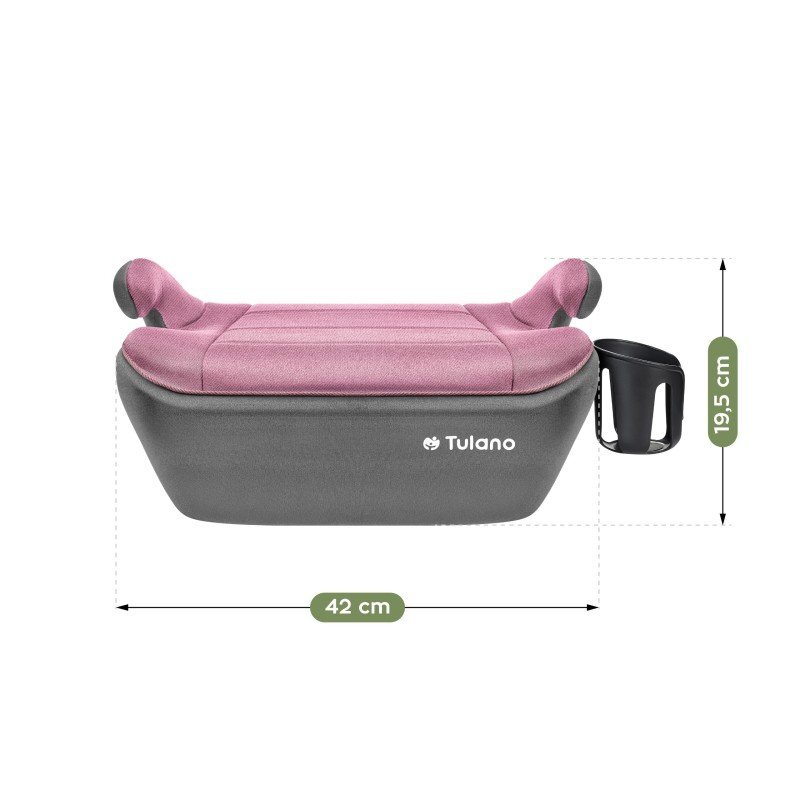 Tulano Inaltator auto copii I-Size cu isofix Avignon Cabby 30 PinkGrey 125-150 cmsuport pahar inclushusa din material ultra softomologat R129