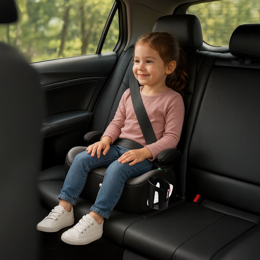 Tulano Inaltator auto pentru copii Cabby 20 Grey 125-150 cm cu suport paharsticla husa detasabila ultra softstandard R129