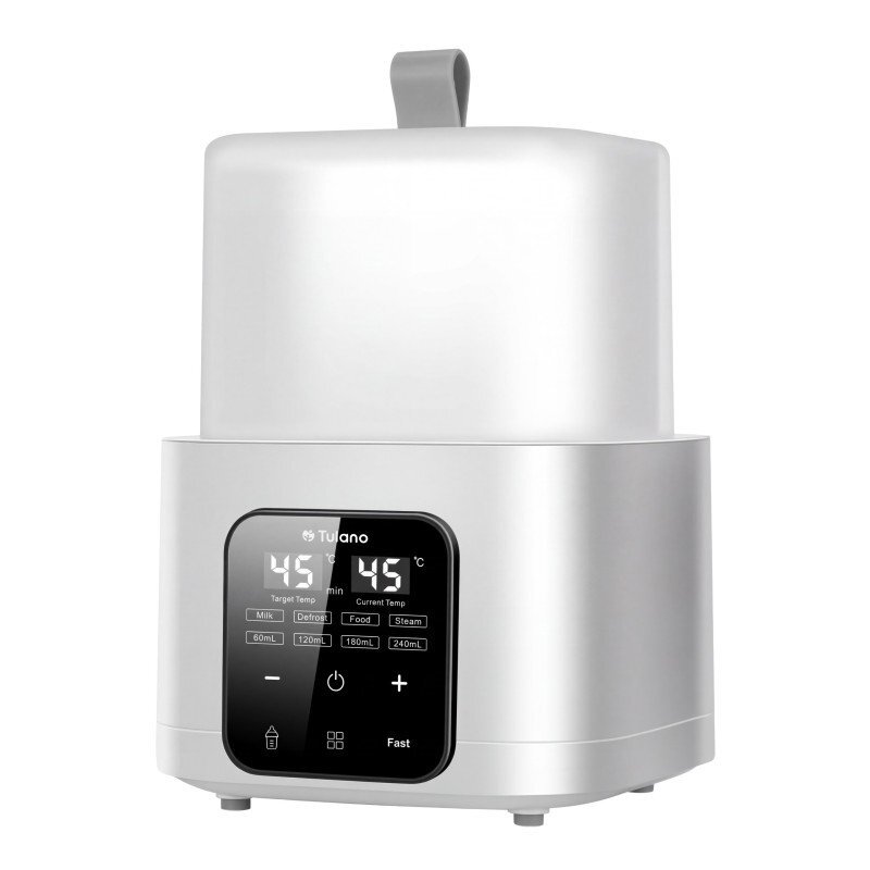 Tulano Incalzitor si sterilizator electric digital 8-in-1 Ellie 55 XL cu telecomandacapacitate 4 biberoaneecran tactil LCDsenzor mentinere temperatura 48 ore