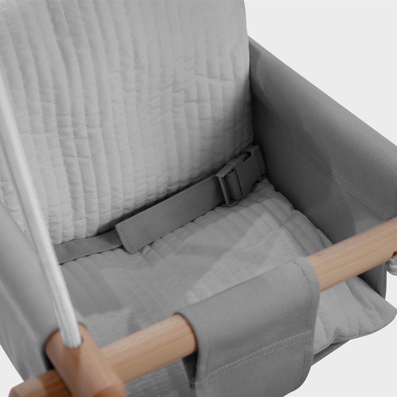 Tulano Leagan pentru copii cu structura din lemn si husa din bumbac Hop 33 Grey Rabbit cu centura de sigurantaspatarsezut moale utilizare interiorexterior greutate admisa 60 kg