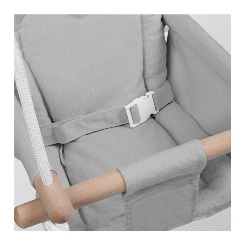 Tulano Leagan textil din lemn pentru copii Hop 30 Grey cu centura de sigurantaspatarsezut moale cu husa din bumbac utilizare interiorexterior greutate admisa 60 kg